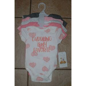 NEW NWT Girls 0-3 Months Soft Cotton Graphic Bodysuit Shirt 5 Pc Lot RENE ROFE